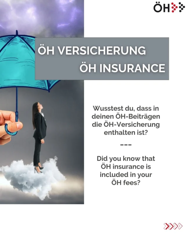 Gut abgesichert mit der ÖH-Versicherung! ✅🎓 Unfälle passieren schneller, als man denkt – sei es ein Missgeschick im Labor oder ein unglücklicher Sturz auf dem Campus. Doch keine Sorge: Als Mitglied der ÖH bist du automatisch unfall- und haftpflichtversichert! 💪 🔹 Automatischer Schutz durch deinen ÖH-Beitrag 🔹 Umfassende Absicherung für Unfälle & Schäden im Rahmen des Studiums 🔹 Kein Selbstbehalt – volle Kostenübernahme 🔹 Nur 70 Cent deines ÖH-Beitrags pro Semester fließen in die Versicherung 🔹 Versicherungsbestätigung auf Anfrage bei der ÖH erhältlich ⚠️ Wichtig: Die ÖH-Versicherung ersetzt keine Krankenversicherung! Mehr Infos findest du hier 👉 www.oeh.ac.at/service/oeh-versicherung/ ****************** Well covered with ÖH insurance! ✅🎓 Accidents can happen faster than you think - whether it's a mishap in the lab or an unfortunate fall on campus. But don't worry, as a member of the ÖH FH Kärnten you are automatically covered by accident and liability insurance! 💪 🔹 Automatic protection through your ÖH contribution 🔹 Comprehensive coverage for accidents & damages during your studies 🔹 No excess - full cost coverage 🔹 Only 70 cents of your ÖH contribution per semester goes towards the insurance 🔹 Confirmation of insurance available on request from the ÖH ⚠️ Important! The ÖH insurance does not replace health insurance! You can find more information here 👉 www.oeh.ac.at/service/oeh-versicherung/ #oehfhkaernten #SicherStudieren #Unfallversicherung #Haftpflicht #SafeStudying #AccidentInsurance #Liability